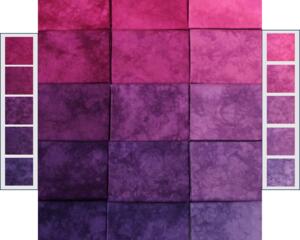 Hand dyed gradient bundle of quilting cotton in shades of purple